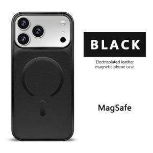 szhaiyu | Luxury Leather Texture Plating Magnetic Phone Case  For iPhone 18 Pro Max 17 Pro 17 Air For Magsafe Shockproof Protective Cover