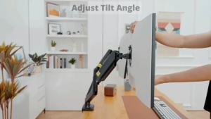 Premium dual monitor arm Steel Articulating Monitor Stand Adjustable Height Computer Stand with Laptop Tray
