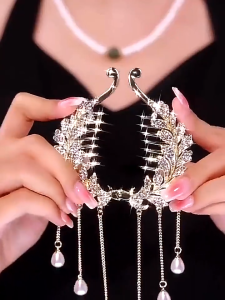 Rhinestone Tassel Hair Bun Buckle Hairpin Back Brain Spoon Ball Head Pan Hair Clip Flower Hair Claw