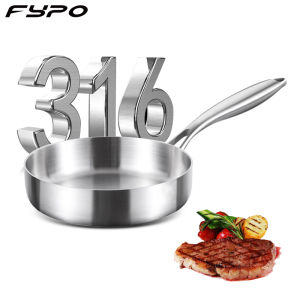Fypo 316 Thép Không Gỉ chảo chiên Mini Khuấy chảo rán Cho 1-2 Người 16/20Cm Nhỏ nồi nấu ăn Thông Dụng Cho Gas Và dụng cụ nấu ăn cảm ứng Mini Chảo Với tay cầm dài Chảo dẹt Chảo