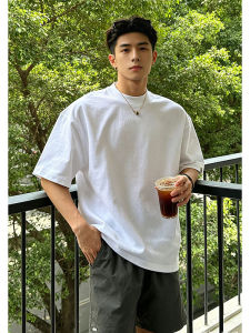 ZHUOCAN | Cotton Small Collar Regular Shoulder T-Shirt 320g