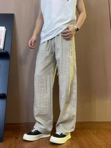 Quần Vải Lanh Rộng Rãi Mùa Hè Cho Nam Quần Ống Rộng Quần Dài Thường Ngày Quần Vải Lanh Tencel Quần Dài Thoải Mái Quần Dài Thẳng