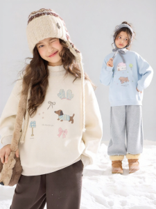 MUCMUKN | Hand-painted Dog Pattern Warm Sweatshirt for Girls