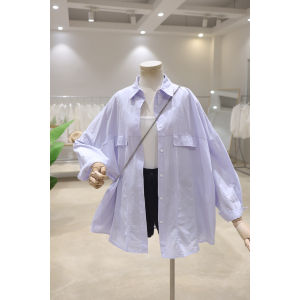 Comfortable Breathable Lightweight Cotton Long Sleeve Shirt Women Casual Loose Fit Shirt Spring Summer Chinoiserie Style Polo Collar