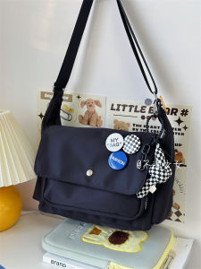 Hong Kong Style Large Capacity Crossbody Commuter Bag Japanese Style Ins Minority Simple All-Matching Messenger Bag Student Class Canvas Bag