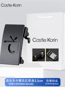 Mens Leather Belt Buckle Alloy Automatic Clasp No Tooth High End Inner Wear 3.3cm Waist Belt Buckle Fashionable Accessory