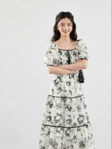 SEIFINI | Retro Floral Print Rayon Dress