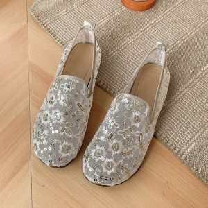 Traditional Beijing Cloth Shoes for Women Summer Mesh Soft Sole Anti-Slip One-Step Suitable for Elderly and Mothers
