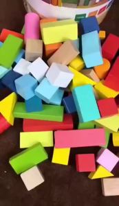 Oldlaiben ของเล่นไม้เสริมพัฒนาการ บล็อคไม้สร้างเมือง ชุดของเล่นไม้หลากหลายรูปทรง มี 100 ชิ้น ช่วยเสริมจินตนาการ/บล็อค