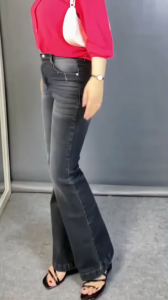 Celana Cutbray Jeans Highwaist Loose Wanita Handup