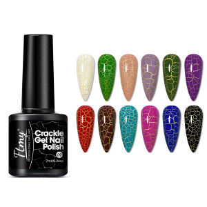 Bộ Sơn Gel Móng Tay 12 Màu/bộ 7ml Màu Đỏ Nâu Xanh Hiệu Ứng Nứt Mùa Thu Sơn Gel UV LED Dễ Tẩy