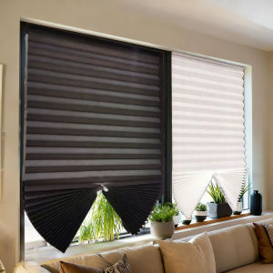 1Pc Shades Self-adhesive Half Windows Nonwoven Folding Curtain Bathroom Balcony Living Room Balcony Curtains Pleated Blinds