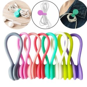 3 Pcs Cable Organizer Soft Silicone Cable Winder Cord Earphone Storage Holder Wire Organizer for Earphone Data Cable