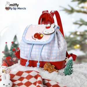 Miffy | Cute Checkered Drawstring Mini Backpack for Women