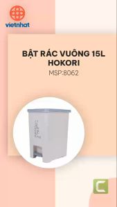 Bật Rác Vuông Hokori Hiện Đại Đơn Giản Tối Giản