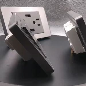 Wall Outlet Socket Steel Panel Light Switch for wall Modern 1/2/3 Gang 2 Way Switch