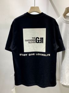 Summer Heavyweight American Style round Neck Short Sleeve Mens T-Shirt Trendy Loose High Grammage Black Print Cotton Tee