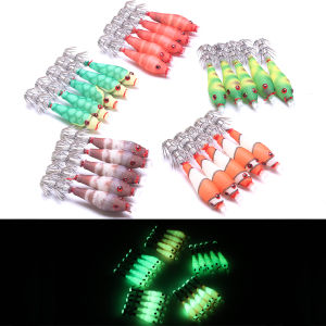 5 pcs luminous blowing tube squid hooks squid jig bait hooks simulated blowing tube soft fake bait sea fishing bait 6cm