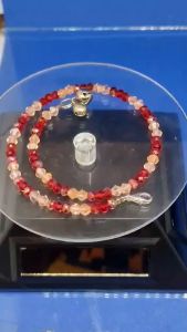 Most Hot Sale Item-Custom Made Glass Crystal Anklet-Mixed 2 type color crystal Melon Red and Pink colorVery Shinning. Gelang Kaki Kristel 2 Jenis Warna Merah Melon dan Pink-Sangat2 Bersinar● 自制手工搭配闪亮亮水晶脚链