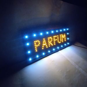 lampu led sign tulisan parfum