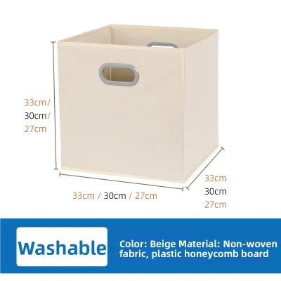 Square Foldable Storage Box Drawer Style Clothes Organizer Toy Storage Box Snack Sorting Basket Dormitory Shelf Bookcase