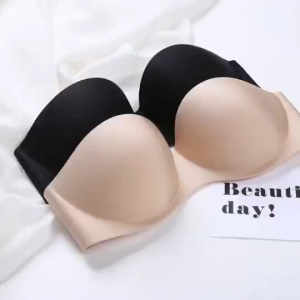 Labanie Seamless Strapless Non-Slip Push Up Bra Korean Style Wireless Brassiere Invisible Tube Bra Padded Comfortable Breathable Supportive Everyday Bra for Women