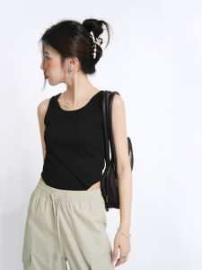 Su Cai Radish Black Jumpsuit Suspender Vest Womens Summer Outer Wear Stylish Niche Slim-Fit Underwear Top