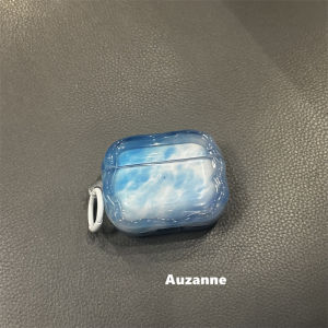 Auzanne Gradient Blue Semi-Transparent Protective Case for AirPods pro 1st 2nd 3rd 4th Generation Bluetooth Earphone Shells