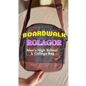 Boardwalk Rolagor MenS Sling Bag With Man Made Leather Lashing Square Detail