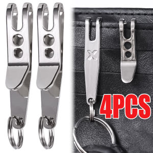 4 cái kẹp túi bạc đa chức năng với hợp kim kẽm Móc Chìa Khóa thắt lưng túi Kẹp treo Xích Khóa kim loại Mini Móc an toàn dùng khi dã ngoại công cụ EDC đi bộ đường dài cắm trại