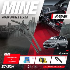 Wiper Frameless Single Blade WULING CONFERO (FORMO) 1 Pasang (FREE BONUS)