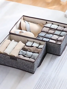 Fabric underwear storage box foldable drawer style home wardrobe socks underwear bra clothing storage box