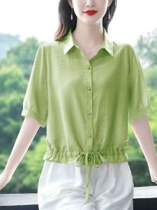 HUAXUNRAN | Áo Thun Hơi Mát Giảm Cân Mùa Hè Cho Mẹ Người Lớn Tuổi Form Rộng