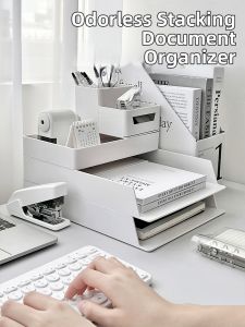 Desk Organizer Storage Box A4 File Rack Pen Holder