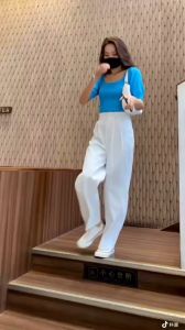 Quần ống suông 2 cúc cạp cao phong cách hàn quốc-XMTĐ - mã 188