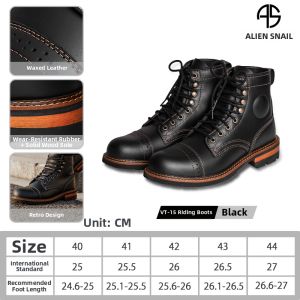 ALIEN SNAIL | Retro Work Leather Boots for Men
