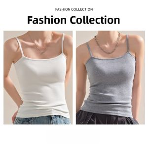 MiiOW | Womens White Strap Vest Cat Person Summer New Style 2025 Outerwear Inner Match Slimming Top Beautiful Back Covering Side Breast