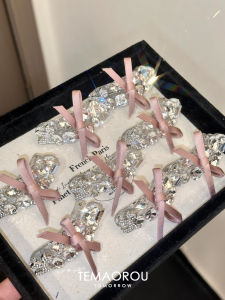 Elegant Pink Satin Butterfly Knot Diamond Duckbill Hair Clip Side Bangs Clamp 2025 New High-End Hair Clip Fairy Tale Style