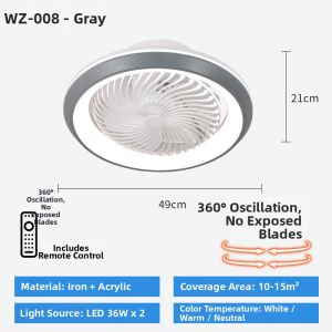 MLZH | Invisible Integrated Ceiling Fan Light Modern