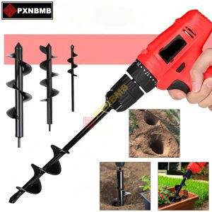 Garden Auger Spiral Drill Bit Gardening Flower Planter Earth Drill Flower Planting Hole Digger Drill Bit Loose Soil Drill Bit