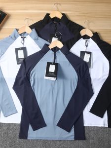 Áo Thun Tay Dài Thể Thao LULU Thoáng Khí Nhanh Khô Co Giãn Mùa Xuân Hè Cho Nam Nửa Khóa Kéo Áo Tập Luyện