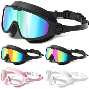 Kính Bơi Chống Sương Mù Tầm Nhìn Rộng Cho Người Lớn Chống Tia UV 180 °   Kính Bơi Clear Vision Không Bị Rò Rỉ Nước Thiết Yếu Cho Hồ Bơi Và Bãi Biển