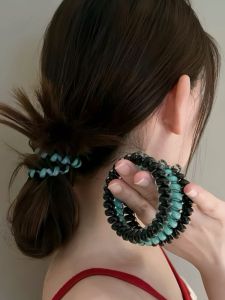 Teleties Thickened Fashionable Telephone Line Hair Ties for Women Seamless Solid Color High Elasticity Hair Bands