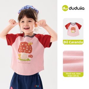 DUDUJIA | Áo Thun Tay Ngắn Cho Bé Gái 100% Cotton