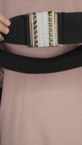 Ikat pinggang wanita belt elastis sabuk karet Import Yai gesper Giyo emas hitam coklat