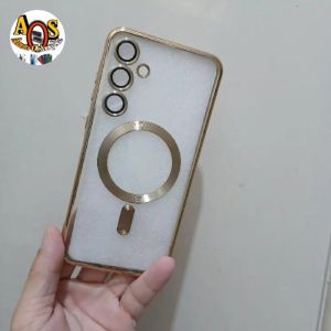 Casing Magsafe Silicone Untuk Samsung Galaxy A54 5G / A34 5G / A16 4G 5G / A25 5G / A35 5G / A55 5G Softcase MagSafe Magnetic Chrome Plating Bahan Silikon Cover