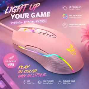 RGB Backlit Gaming Wired Optical Mouse 6400DPI Adjustable Ergonomic Design Wired Gamer Mouse For PC Computer Laptop Tablet