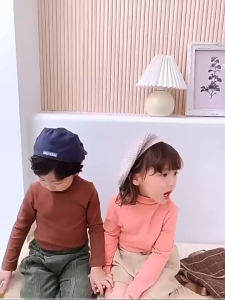 🔥พร้อมส่ง จากไทย🔥เสื้อแขนยาวเด็ก คอเต่า 2-12 ปี เสื้อกันหนาวเด็ก หนา นุ่ม คอสูง