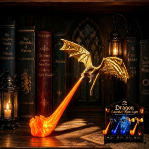 clu 3D Printed Fire-Breathing Dragon Bookshelf Corner Decor Fantasy Home Office Shelf Edge Ornament ulc