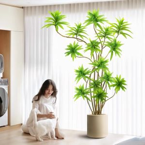 ZHIZHOU | New Premium Large Artificial Lucky Bamboo Tree for Home Decor